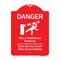Signmission Danger Not Pedestrian Walkway Gate Comes Down After Each Vehicle Alum Sign, 24" x 18", RW-1824-9985 A-DES-RW-1824-9985 - alternate 1
